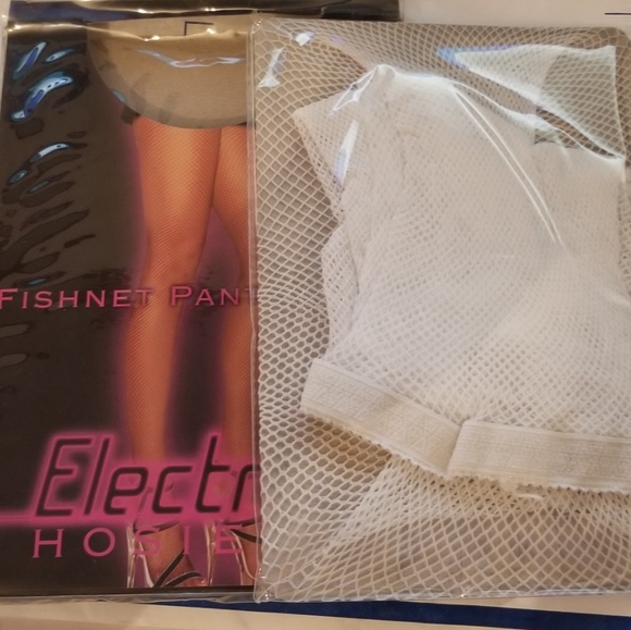 Electric Lingerie White Fishnet Pantyhose - Picture 4 of 4